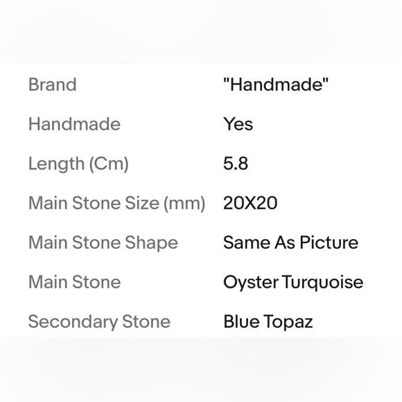 OYSTER TURQUOISE/TOPAZ PENDANT - Picture 2 of 3
